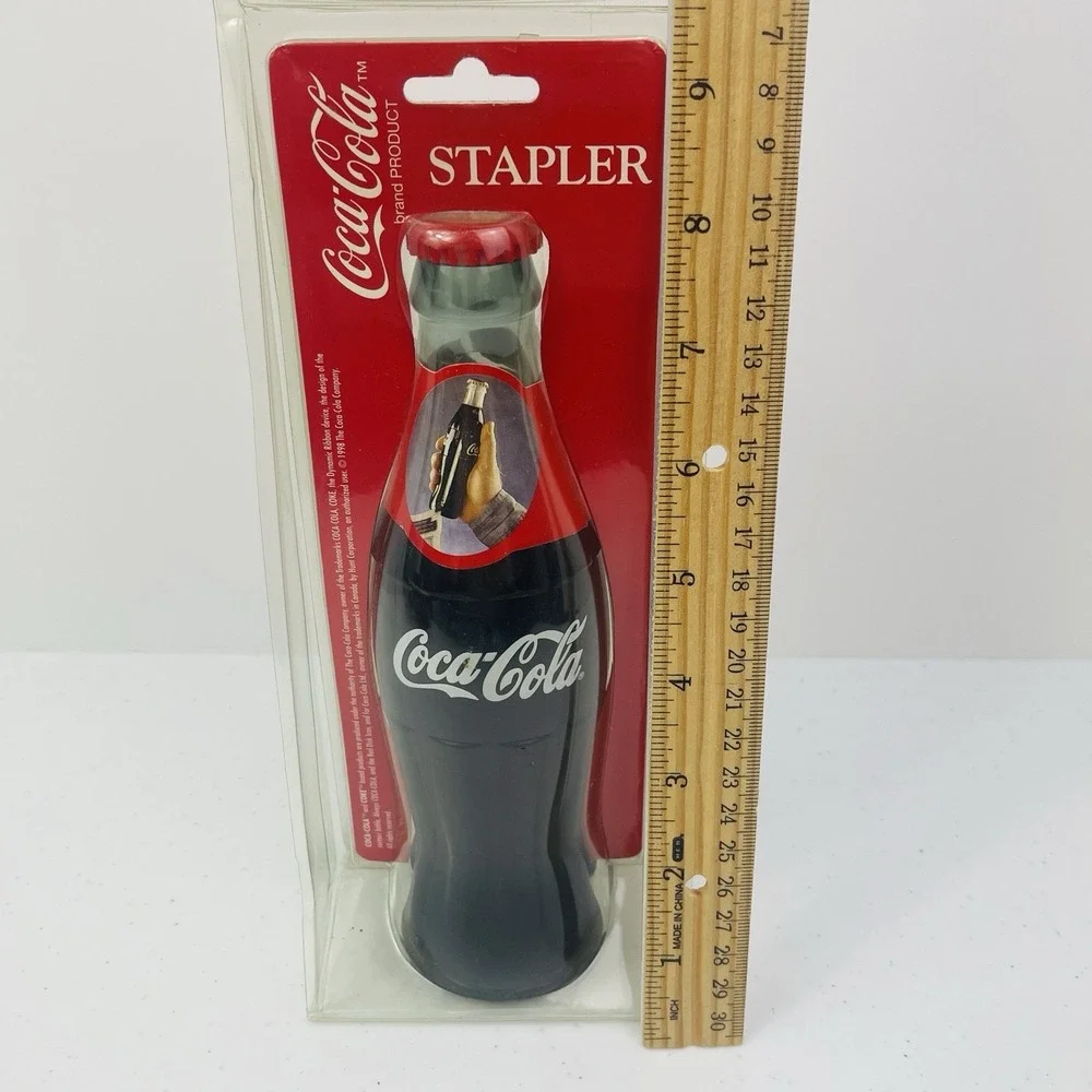 Vintage 1997 Coca-Cola Bottle Shaped Stapler Desktop Novelty Coke Office Supply